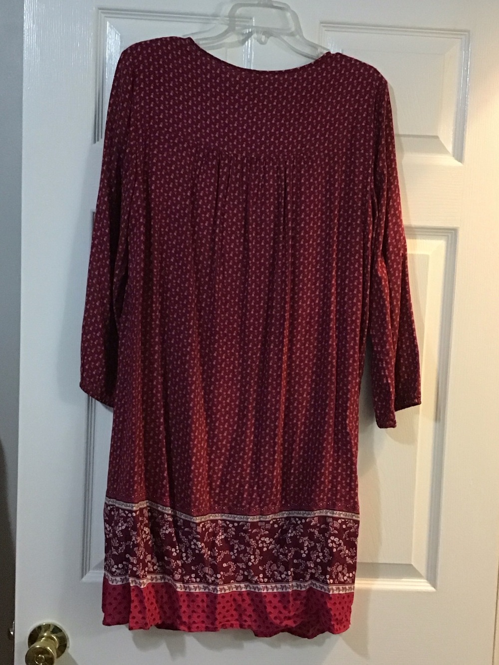 Old Navy Burgundy Boho Floral Print Dress - Picture 2 of 2